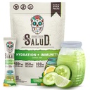 Na zdravje 2-v-1 Hidracijski paketi + elektroliti Imuniteta v prahu, Cucumber Lime - Agua Fresca Drink Mix, Elderberry, Dairy & Soy Free, Non-GMO, Gluten Free, Vegan, Low Calorie, 1g Sladkor (15 Serving)