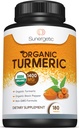 Sunergetic USDA Certified Organic Kurkuma dodatek – Vključuje organske Kurkuma in ekološko črni poper – 1.400mg kurkuma na Serving - 180 Število (Pack od 1)