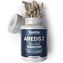 Cink brez ares 2 Eye Vitamini - Cink brez oči Vitamini - Zeaksantin Plus Lutein Eye Vitamini - Soy-free VCaps - Brez cinka in bakra