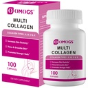 OMOGS kapsula kolagen peptides, naravno pridobljena hidroliziran kolagen s prebiotičnim in brusničnim ekstraktom - las, kože, nohtov, sklepov, prebavnega zdravja in imunske podpore, ne- GMO, 100 kapsul