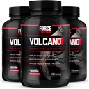 FORCE FACTOR Vulkano Pred vadbo Dušikov oksid Booster dodatek za moške s kreatinom in L-citrulin za pomoč povečanje dušikovega oksida, energije, izgradnjo mišic in izboljšanje pretoka krvi, 120 Število (Pack 3)