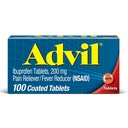 Advil Pain Reliever in Fever Reducer, Pain Relief Medicine z Ibuprofen 200 mg za glavobol, Backache, Menstrualne bolečine in lajšanje bolečine v sklepih - 100 Obložene tablete