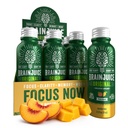 BrainJuice Brain Shot, Gluten brezplačno Dopolnilo Shots za energijo in fokus, Zdrave pijače z Alpha GPC, Vitamin B & Organski izvleček zelenega čaja Kofein, Peach Mango, 2,5 fl oz, 12 Pack