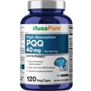 NusaPure PQQ dodatek 40 mg, 120 Veggie kapsule, ne-GMO, pirolokinolin kinon natrijeva sol, biperin