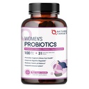 NATURE CILJni probiotiki za ženske, 100 milijard CFUs Probiotik s prebavnimi encimi in prebiotiki, vaginalni probiotiki z brusnicami za zdravje sečil, pH ravnovesje, 90 Veggie kapsule