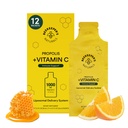 Propolis Liposomski vitamin C po naravni čebelar's, 1000mg Vitamin C, Propolis & Organski med, superpolnjena imunosupresivna podpora in povečana bioavalibnost za maksimalno absorpcijo, 12 Ct