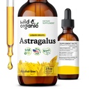 Wild & Organic Astragalus Tinkture - Imunska podpora Kapljice w/Astragalus korenski ekstrakt - Zeliščni dodatek za pomiritev & sprostitev - Vegan, sladkor & alkohol brezplačno - 2 fl oz