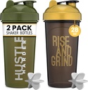 [2 pakiranji] 28oz Shaker steklenička z motivacijskimi citati (črna/zlata & moss) 