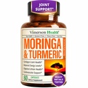 Moringa + Kurkumin dodatek za skupno zdravje, Gut zdravje, energijo in imunske podpore - Total Wellness Formula - Tumerski kurkumin s črnim poprom in Moringa Pure kapsule - 60 Count