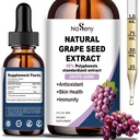 Ekstrakt naravnega grozdja kapljice-300 mg izvleček grozdnega semena Tekoči dodatek - Največja moč Vitis Vinifera Seme Tinkture, standardizirano na 95% polifenolov, ne-GMO, Gluten prost (60ml)