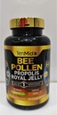 Čebelji prah Kapsule za moške in ženske, 7-v-1 Formula z Propolis, Royal Jelly, Kurkuma, Carob & More - Energija, Imunska, Prebavna podpora - bogata z hranili, Vitamini - 150 Kapsule