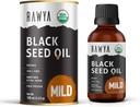 RAWYA črno seme olje - hladno stisnjeno - črna kumina semena - Premium Nigella Sativa - Omega 3 6 9 - Kalonji za kožo in zdrave lase - Non-GMO, Gluten-free - Wellness olje - Blag aroma - 3.4 Fl Oz