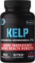 Sea Kelp Dodatek 6750mg enakovredno - 5 mesecev 10 Zeliščni kompleks Kombinirana Schisandra, Ashwagandha, Kurmer, Ginseng, Rhodiola & more - Podporno telo, koža, srce in imunski sistem - 150 grofov