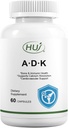 Huj ADK dodatek, 60 kapsul, kalcij, vitamini A, D3, K2 (MK-7)
