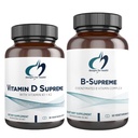 Designs for Health Vitamin D Supreme + B-supreme Essentials Duo - 5000 IU Vitamin D3 + Vitamin K, Aktivni B kompleks (2 Set izdelkov)