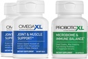 OmegaXL Močni skupni in mišice podpora dodatek 60 Count (2 Pack) & Probiotic XL - PreforPro, DE111, Rokavica Stable - Spodbujanje zdravo rast Gut Flora (30 Veggie kapice)