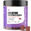 Kreatin Gumies - Kreatin monohidrat Gumiji za moške in ženske - 5g kreatin monohidrata na serviranje- povečanje fokus, moč, vzdržljivost -build mišice, sladkor brez,Vegan, Non-GMO 120 Ct