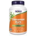 NOW Foods Supplements, Cimet Bark 600 mg, Ne-GMO projekt Preverjena, zdrava glukoza Presnova*, 240 Veg kapsule