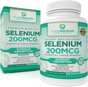 PurePremium Selen 200mcg Supplement - L Selenometionin Essential Mineral - Dnevna podpora za normalno ščitnico, imunski sistem.