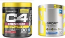 C4 Ripped Sport Pre Workout Powder Fruit Punch - NSF Certified for Sport + Sugar Free & C4 Sport Pre Workout Powder Blue Raspberry - Pre Workout Energija