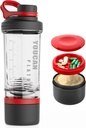 21oz Protein Shaker steklenica s praškom shranjevanje Container-Shaker skodelice za protein Shakes-pred vadbo steklenica-Mixer Cup-Gym Sport steklenica vode -Made s Tritan BPA brezplačno, z žico Whisk kroglice,rdeče