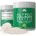 Vrhunska zmogljivost Vseh 5 več kolagenskih proteinov v prahu Peptide Multi-kolagen vsebuje vse vrste I, II, III,V, X. Keto, Paleo Prijateljsko s hidroliziranim govedom, Marine, Chicken, Bone Broth Collagens