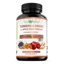 120 Kapsule USDA organskega kurkuminoida v prahu, USDA organskega ingverjevega praška in Apple cider v prahu s kurkuminom (95% kurkuminoidov) in bioperinom, 1410 mg na odmerek v Veggie kapsulah