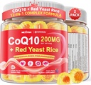 CoQ10 Gumiji za odrasle - brez sladkorja CoQ10 100mg/200mg w/ Magnezij, Ashwagandha, metil vitamini B9, B12, B6, črna paprika, visoka absorpcija CoQ10 dodatek - energija, antioksidant, sprostitev in kosti,2Pack