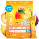 Swigg elektroliti v prahu paketi - brez sladkorja multivitaminski hidracija v prahu, sladkor brez elektrolitske pijače mešamo z vitaminom B12, B5, B6, C, D in Folat, multi vitaminska voda, Tropical Fusion - 30 palice
