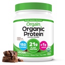 Orgain Organic Vegan Protein Powder, kremna čokoladna pena - 21g Rastlinske beljakovine, 7g Prebiotične vlaknine, nizko neto ogljikove kisline, brez laktoze Sestavine, Brez dodanega sladkorja, ne-GMO, za stresanje in napitki, 1,02 lb
