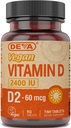 DEVA Vegan Vitamin D2 60 μg 2400 i.e., ergokalciferol dodatek brez živalskih sestavin, 90 tablet, 1-pak