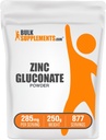 BulkSupplements.com cinkov glukonat v prahu - cink 40mg, Mineral Supplement for Immune Support - Gluten Free, 285mg na Serving, 250g (8.8 oz) (Pack of 1)