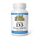 Naravni dejavniki - Vitamin D3 2000 IU, Podpira zdrave kosti, 240 Soft Gels