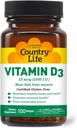 Država Life Vitamin D3, Neriba 1000 IU, 100 Softgels, Certified Gluten Free