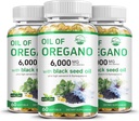 Naravo živo olje Origano s črnim oljem, 2 v 1 Origano dopolnilo za imuno zdravje, ohranja visoko koncentriran Carvacrol & Thymokinon, Non-GMO, 3 Pack