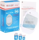 Transparentni film Oblačenje 4" x 4.75" (50 Pack) – Vodoodporni adhezivne rane Bandages za post-kirurški tuš, IV Shield, Tattoo Aftercare, Jasno dihanje obleko obliži s HEALQU