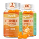 Vitamin B1 Gummies 100mg za odrasle in otroke, Tiamin B1 dodatek s 600mg kalcija, Živčevje podpira in krepi energijo, pomarančne arome, ne GSO, Vegan, 120 Žvečljivi gumiji
