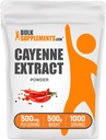 BulkSupplements.com Cayenne Pepper Extract Powder - Capsaicin dodatek, Capsicum Extract - 500mg Cayenne Extract na serviranje, Cayenne dodatek - Gluten Free (500 Grams - 1,1 lbs)